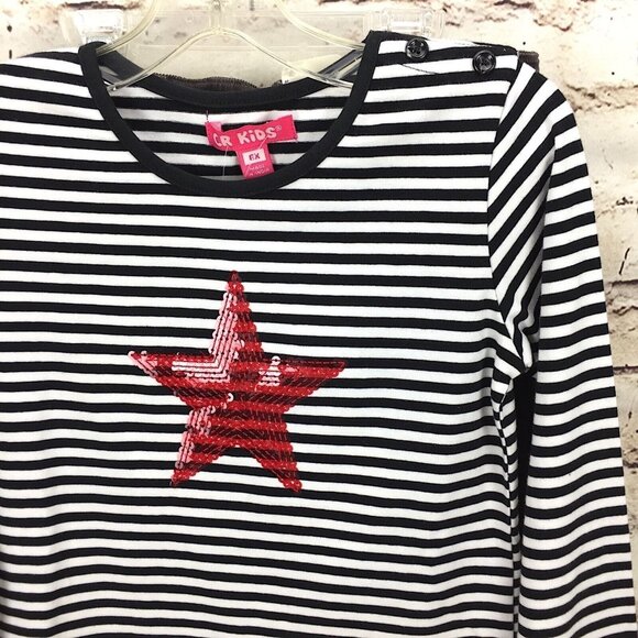 Girls 6X Outfit Legging Top Sequin Striped Long Sleeve Corduroy Legging Pants - Picture 2 of 7